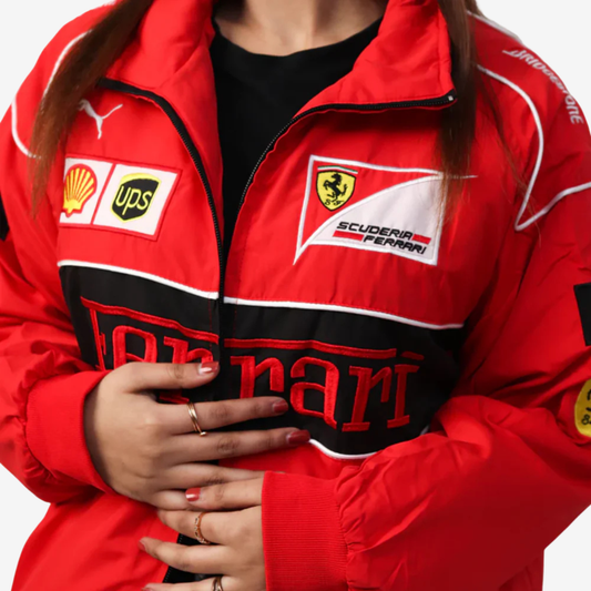 Women Motorsport Inspired Premium Jacket – Red