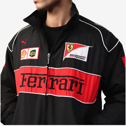 Premium racing jacket fabric and zipper detail