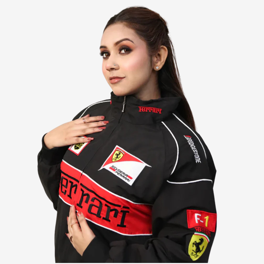 Women Racing Style Premium Jacket – Black Edition