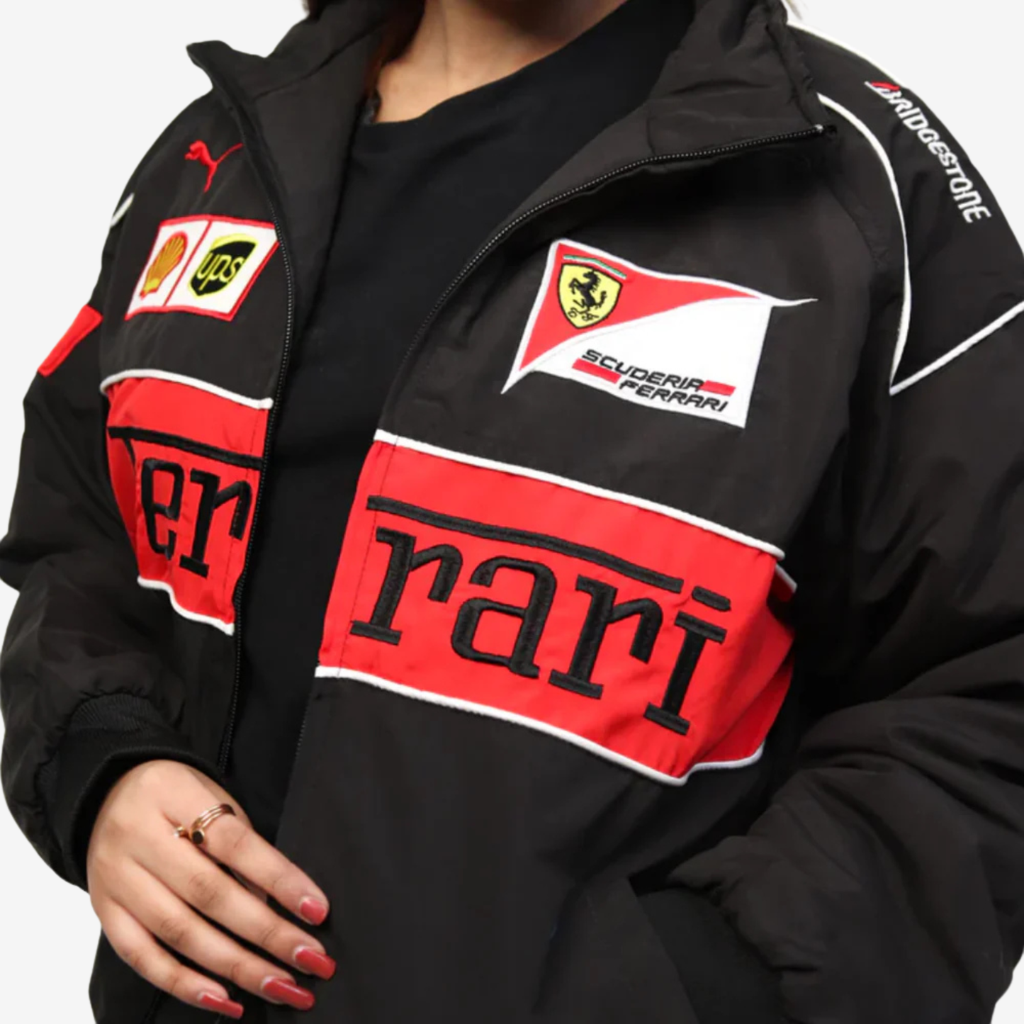 Women Racing Style Premium Jacket – Black Edition